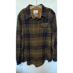 Legendary whitetails the original Buck camp Men’s button front 100% cotton plaid